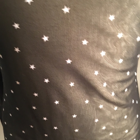 T.D.C  black and white sheer top with thumb holes. - Picture 5 of 8